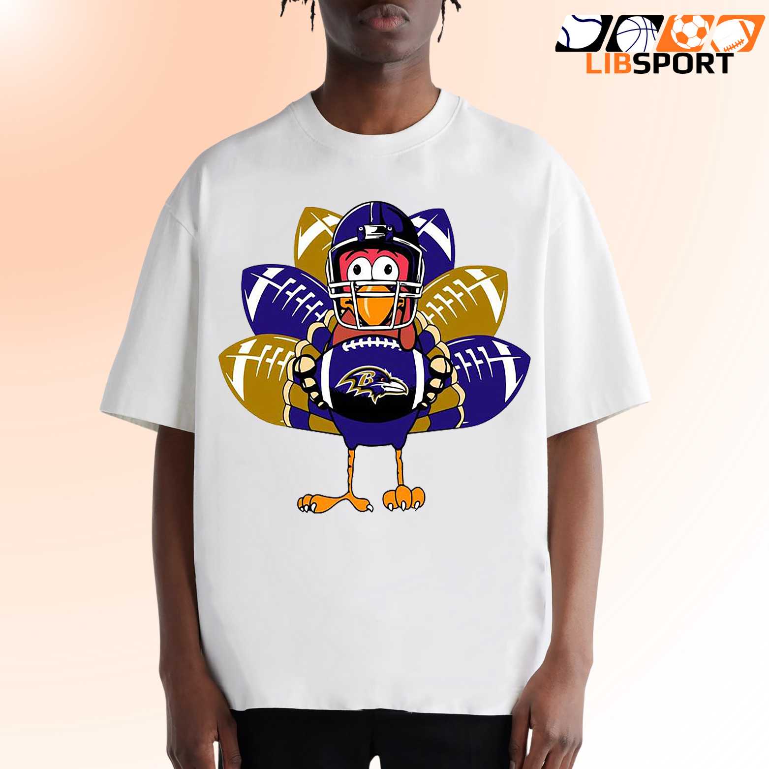 Baltimore Ravens Turkey T Shirt, Funny Thanksgiving Football Game Day Tee